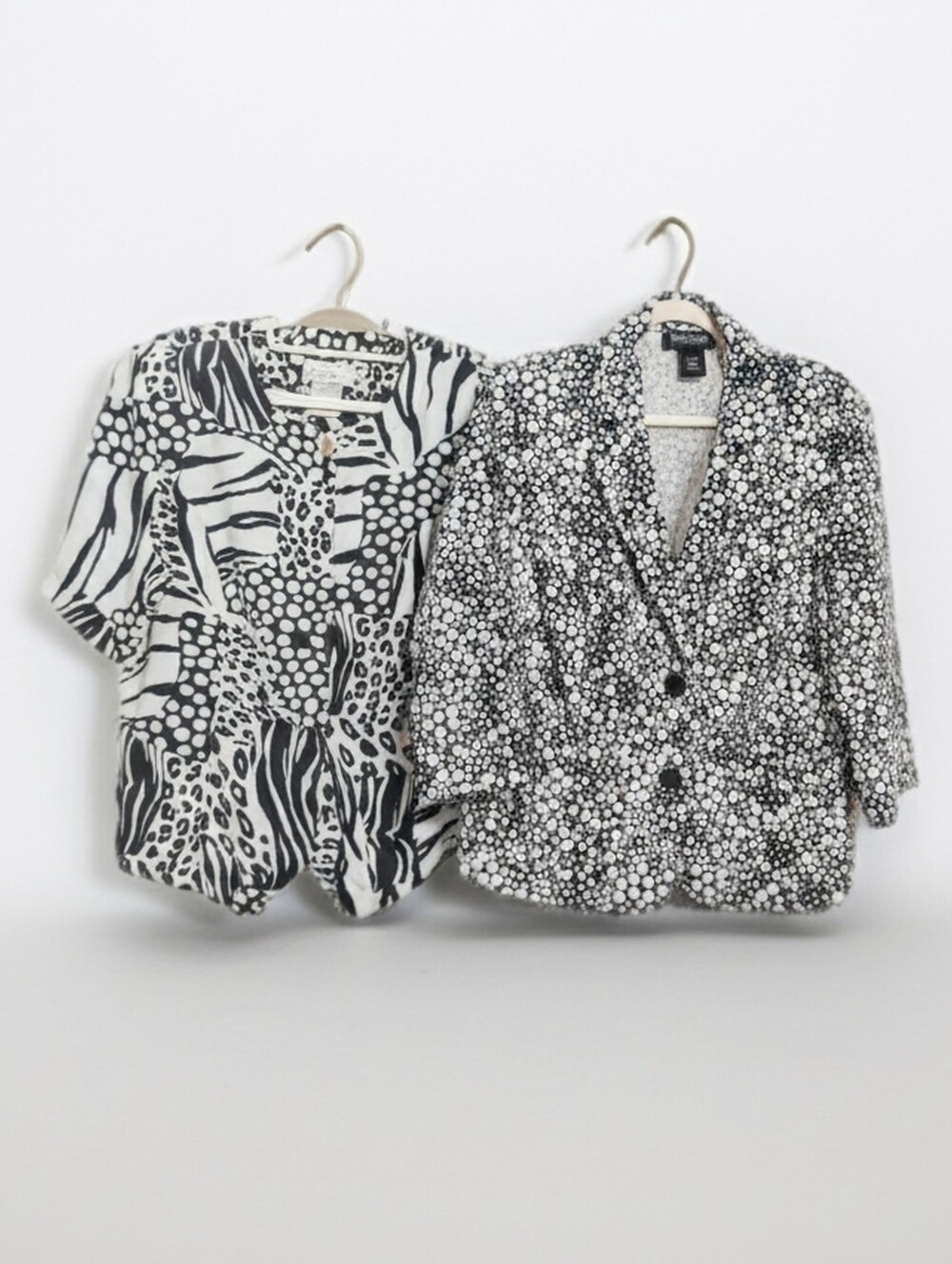 Bundle: Black & White Abstract Blouse & Jacket